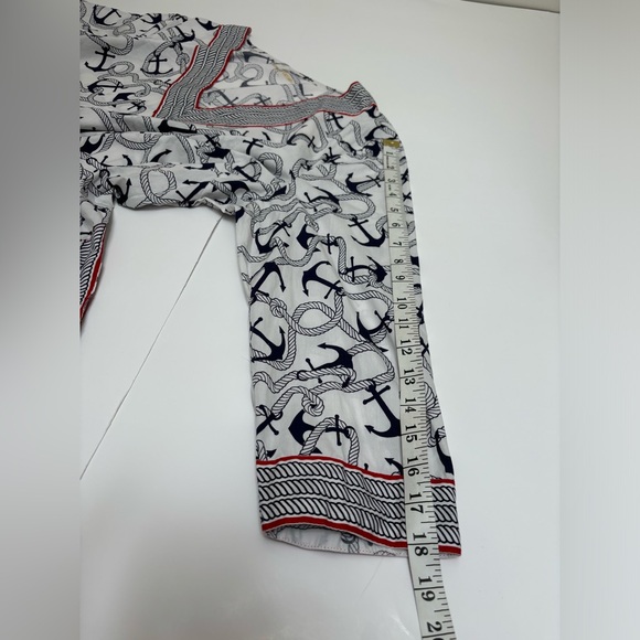 Princess Cruises anchors v-neck tunic size large L, nautical print top - Picture 9 of 14